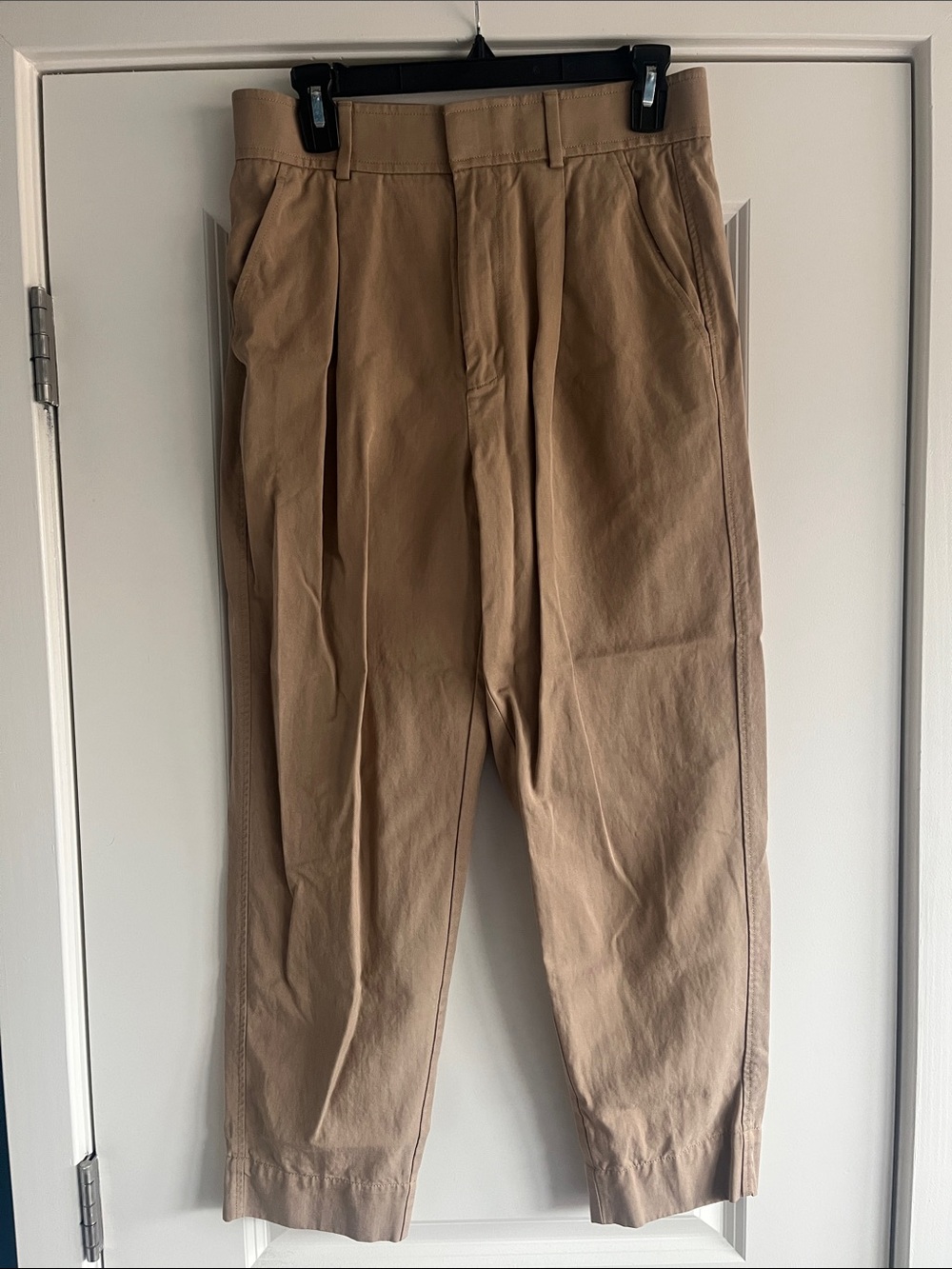 Everlane Tan Cropped Pleated Ankle Pants